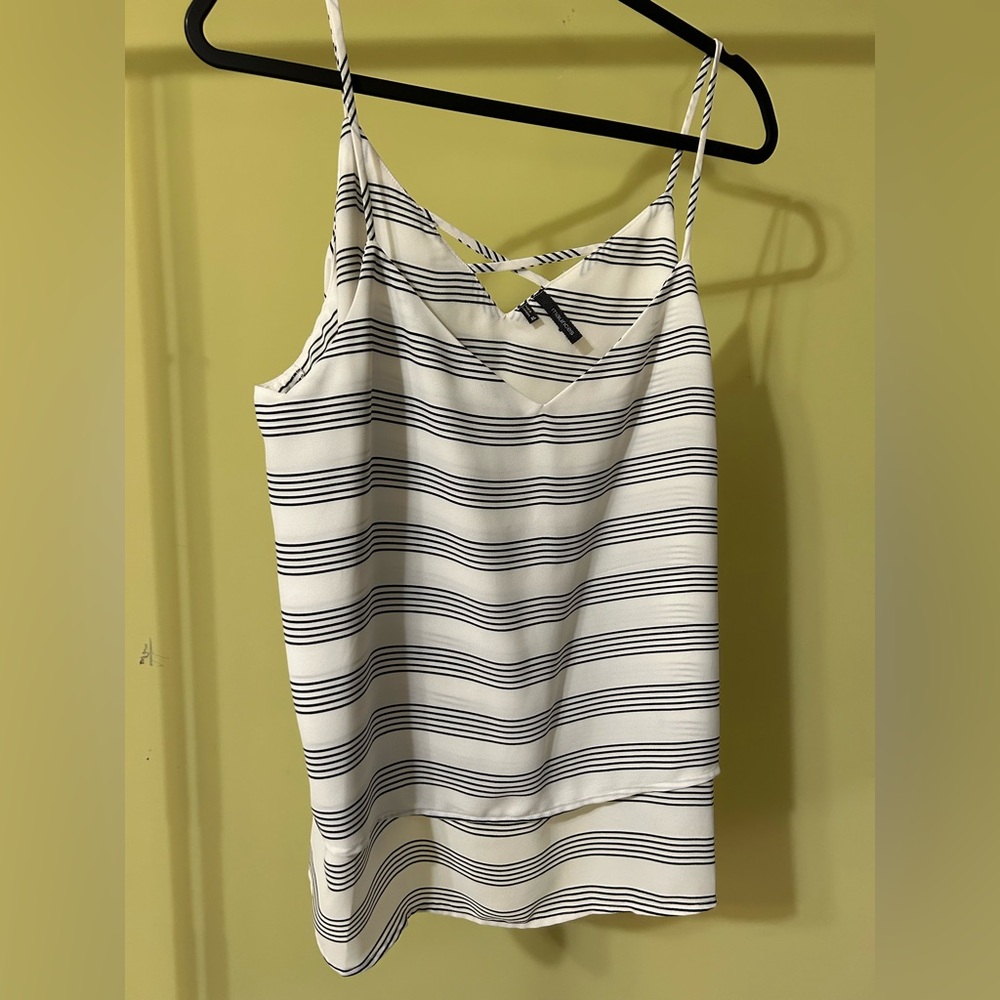 Maurices Black and White Striped Satin Camisole